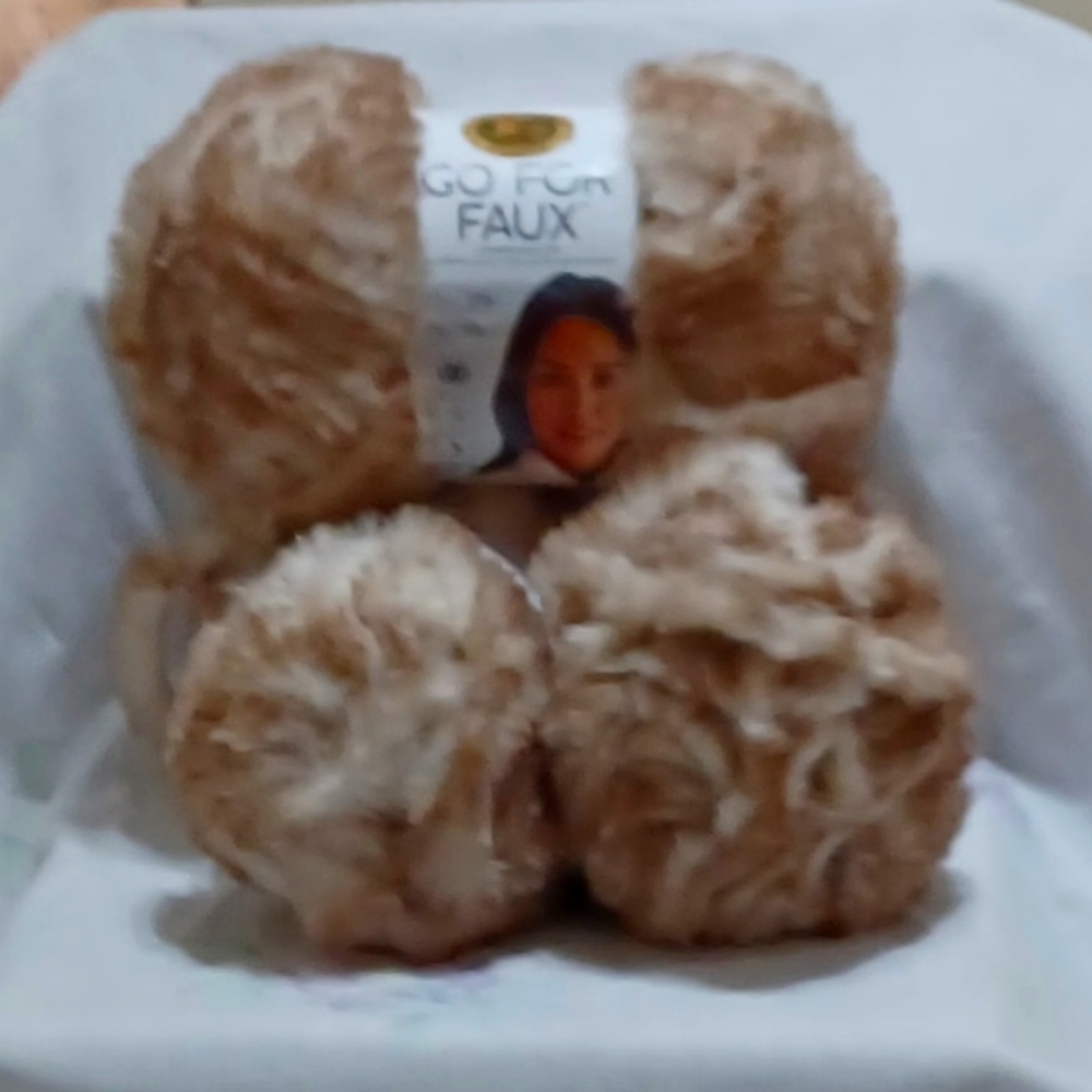 Lion Brand faux fur yarn